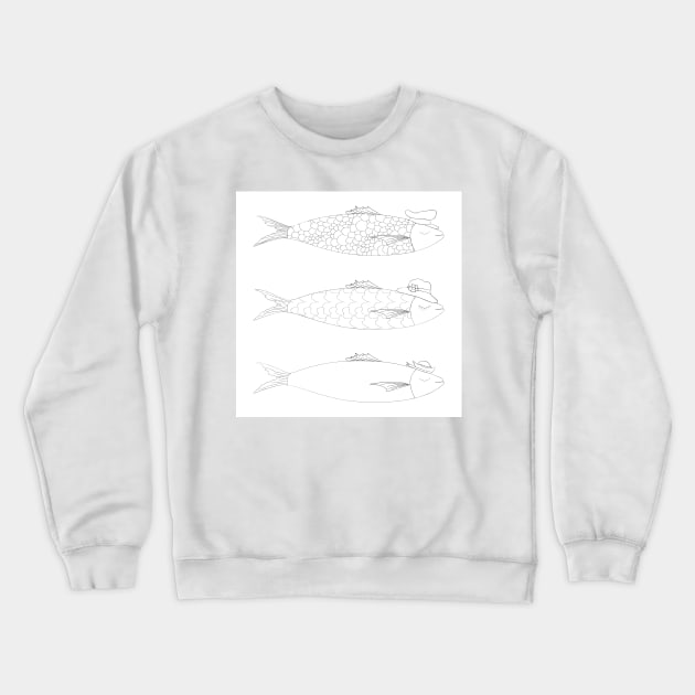 Traditional Portuguese sardines icon Crewneck Sweatshirt by AnaMOMarques